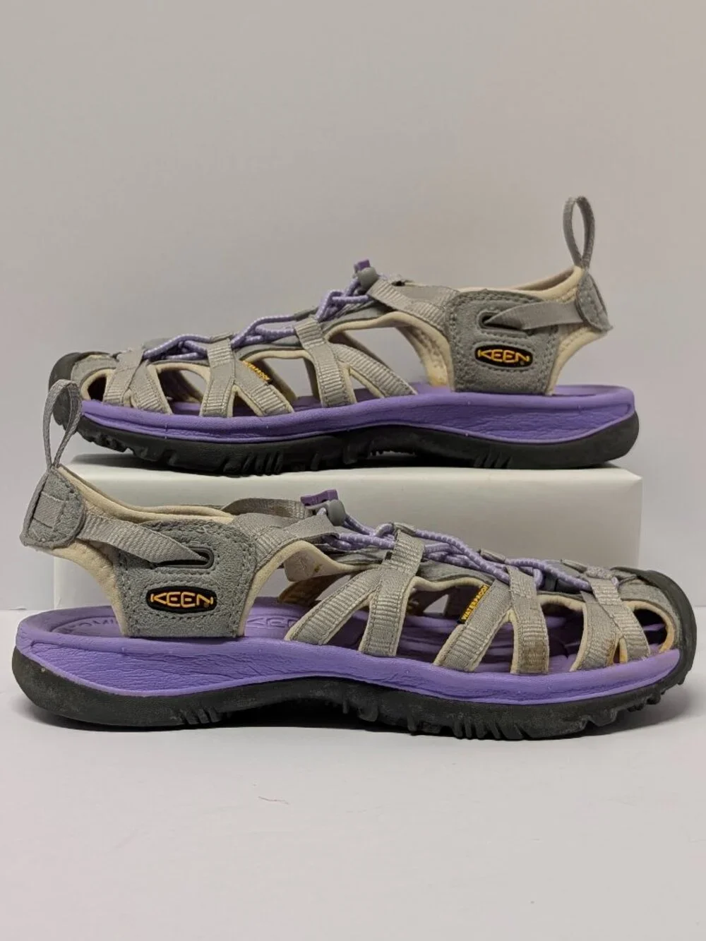 KEEN Whisper Sandal in Light Grey & Orchid